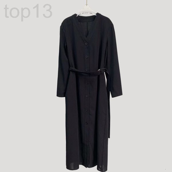 

casual dresses designer spring 22 new hejia mulberry silk blended dress women's solid color simple belt long skirt fashion, Black;gray