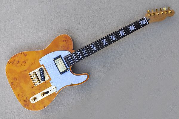 

factory custom electric guitar with maple neck,gold hardware,white pearl pickguard,rosewood fretboard,can be customized