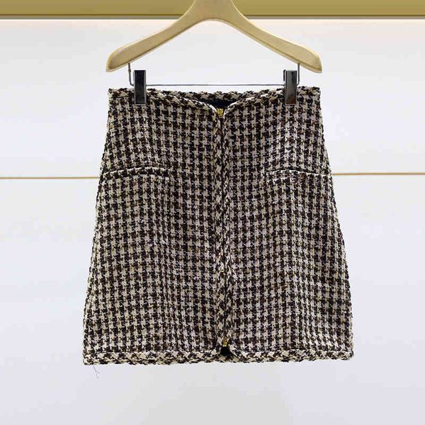 

skirts fadan s home early autumn women's dress french thousand bird lattice high waist zipper skirt, Black