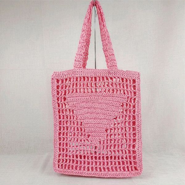 

designer bags beach knitted hollow out tote shopping bags pink pouch fashion summer large totes letter travel luxury handbag big capacity la