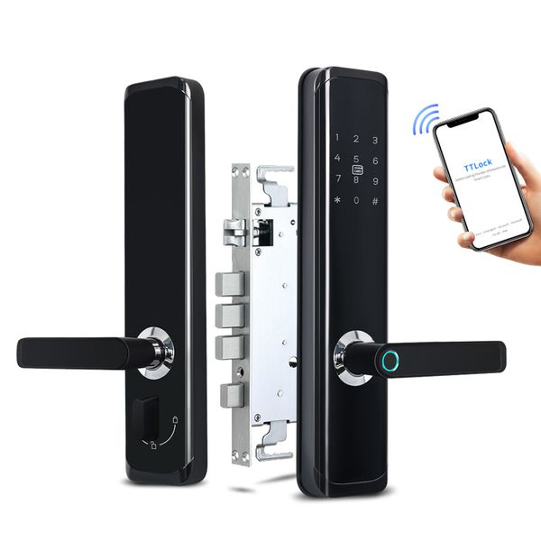 

smart home security digital lock bluetooth wireless ttlock app cerradura puerta keypad door lock with fingerprint scanner