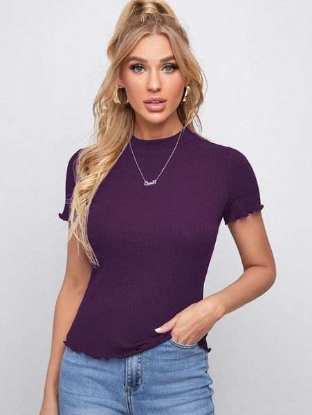 

lettuce trim rib-knit 48m0#, White