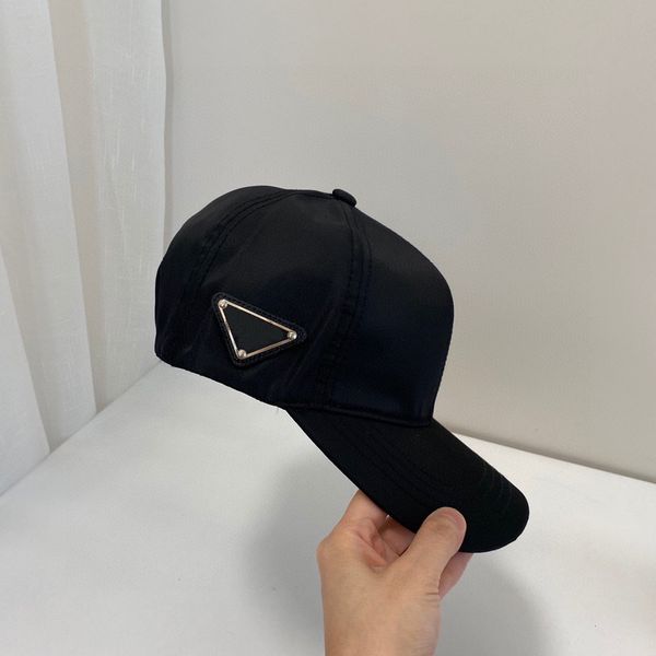 

22SS Designers Canvas Cap Baseball Hats Outdoor Sport Men Women Classic Triangle Letter Hat 4 Season Caps, Black1