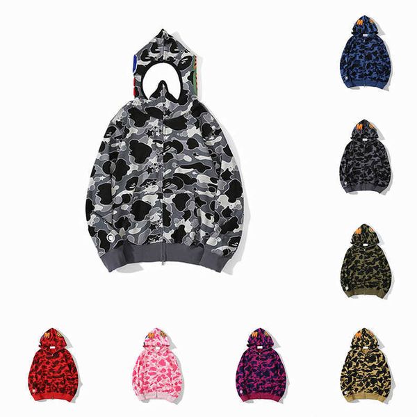 

mens womens hoodies fashion men deisigners hoody stylist cartoon shark printing hoodies jacket man casual sweatshirts size qo32, Black