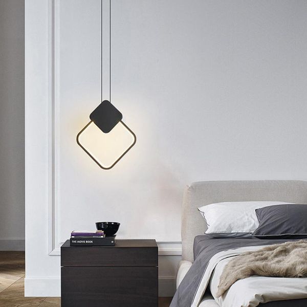 Pendelleuchten Homluce LED-Kronleuchter, rund, quadratisch, oval, Glühlampe, AC 220 V, Arbeitszimmer, Schlafzimmer, moderne minimalistische Beleuchtung