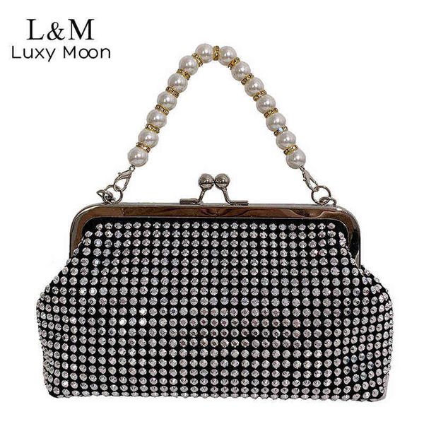 

evening handbag and artificial diamond women's handbag and pearl designer luxury handbag exquisite night 220325