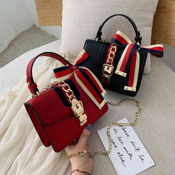 

factory outlet women 2022 fashion handbag new trend silk scarf ins korean single shoulder bag messenger chain women's bag