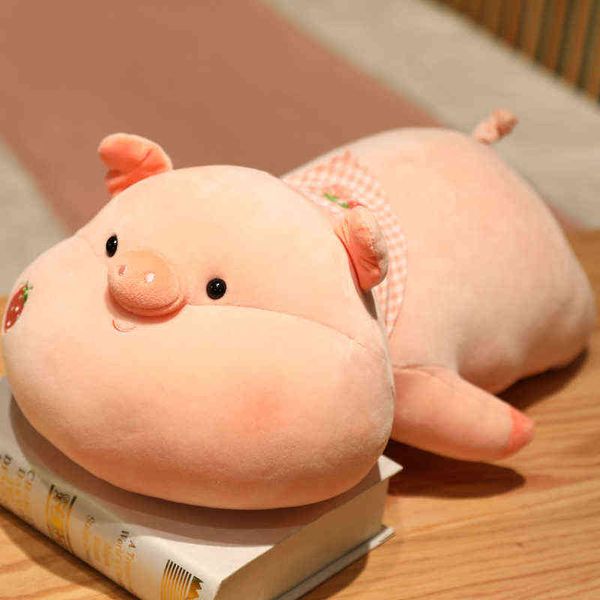 Neue Cartoon Schwein Lange Plüsch Kissen Gefüllte Puppe Piggy Spielzeug Tier Weiche Kinder Baby Kawaii Room Decor Tröstlich geschenk J220704