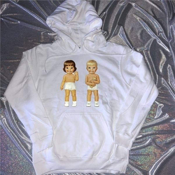 

harajuku vintage ins summer original super kawaii cute baby boy baby girl pattern cotton fleece hoodies yq1050 y200610, Black