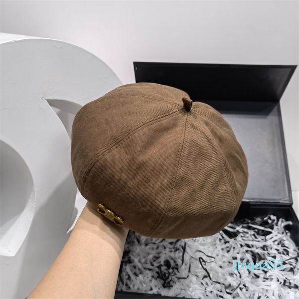 Tasarımcı Kadın Deri sekizgen Beralar Dome Kristal Ressam Şapkası Lady Açık Seyahat Bonnet Kapağı