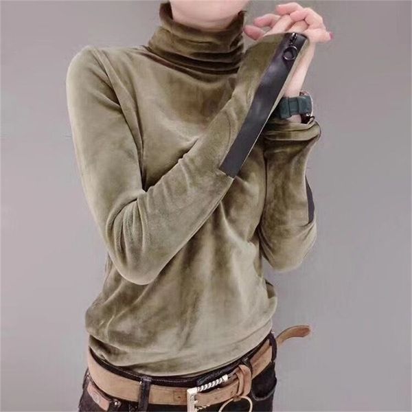 

european stations fall and winter warm velvet collar high collar hedging wild shirt long sleeve female ut141 201202, White