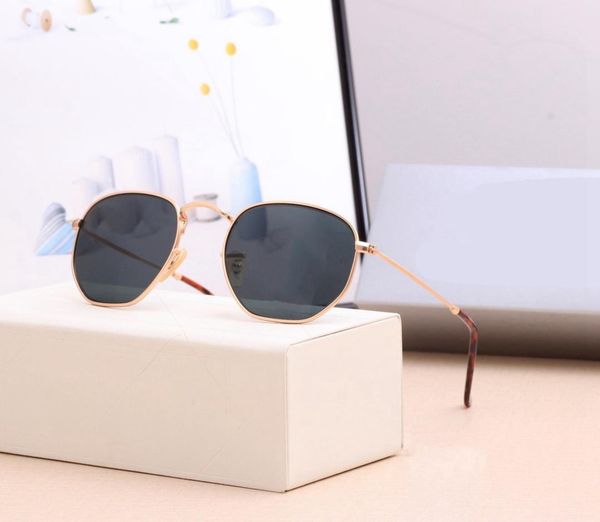 

classic designer sunglasses 3548 brand uv400 eyewear metal gold frame sun glasses men women mirror sunglasses polaroid glass lens with box, White;black