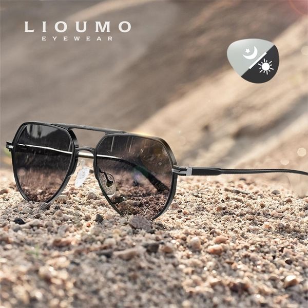 

aluminum men polarized sunglasses pochromic sun glasses women protection anti uv ray day night driving eyewear gafas de sol 220616, White;black