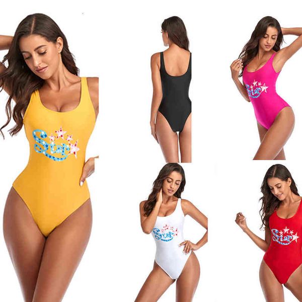 

color bikini solid star sky one-piece swimsuit slim fit fashion gathered h1049, White;black
