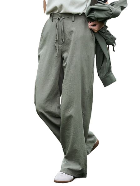

dazy solid wide leg belted pants 85np#, Black;white