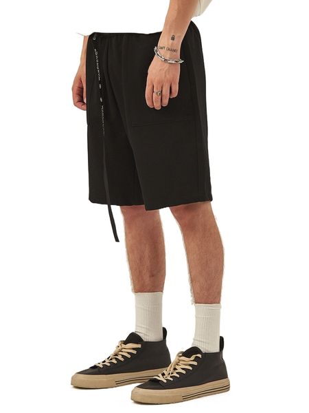 

extended sizes men contrast letter tape bermuda shorts x77r#, White;black