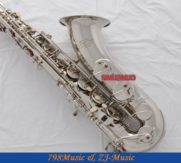 

professional bb tenor saxophone silver nickel sax metal mouthpiece with case