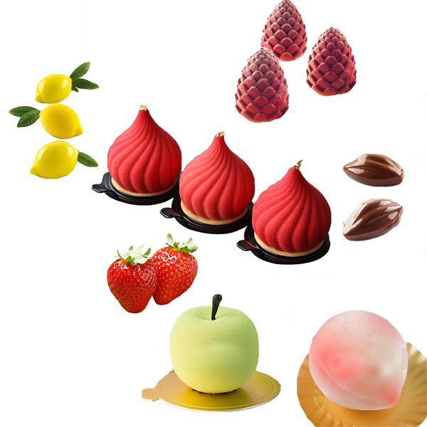 Meibum 28 tipos de frutas de mousse de mousse não bolo de bolo de silicone não bolo de festas panela de cozinha de cozinha