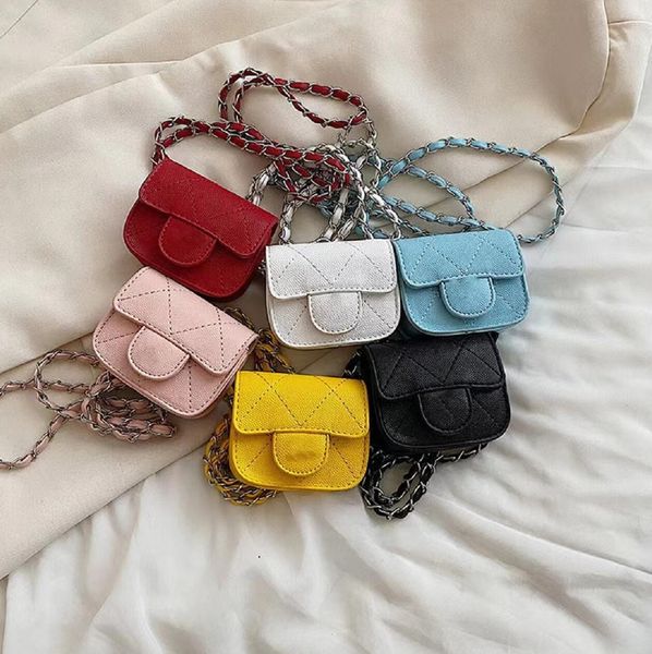 Moda Feminina Moedas Moedas PU Cadeia Designer Bolsa de Ombro Único Multicolor Mini Rhombus Bolsas para Fones de Ouvido Pacote de Cintura Novo Estilo Carteira Transversal Bolsa Trocar