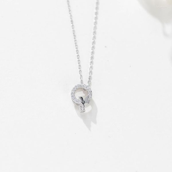 Colares de pingentes 100% S925 Coloque de borboleta de prata esterlina Cristal austríaco para mulheres de noivado de garotas Presente de jóias finas