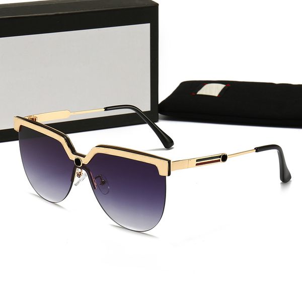 

mens womens fashion sunglasses luxury designer sunglasses semi-rimless sun glasses with original case box, White;black