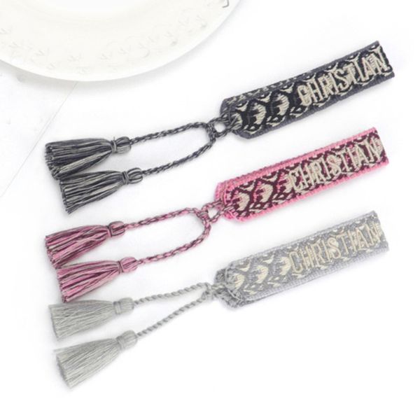 

brand luxury braided bracelet adjustable woven friendship bangle for womens mens designer letter embroidery rope bracelets jewelry gift code, Golden;silver