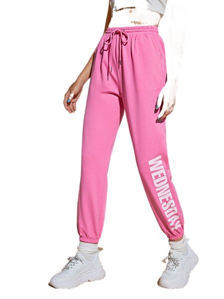 

x jade breyon letter graphic drawstring waist sweatpants 04fd#, Black;white