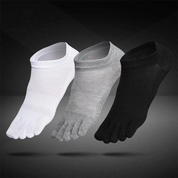 

1 pair breathable men women socks sports ideal for five 5 finger toe shoes sale solid mesh socks men t200916, Black
