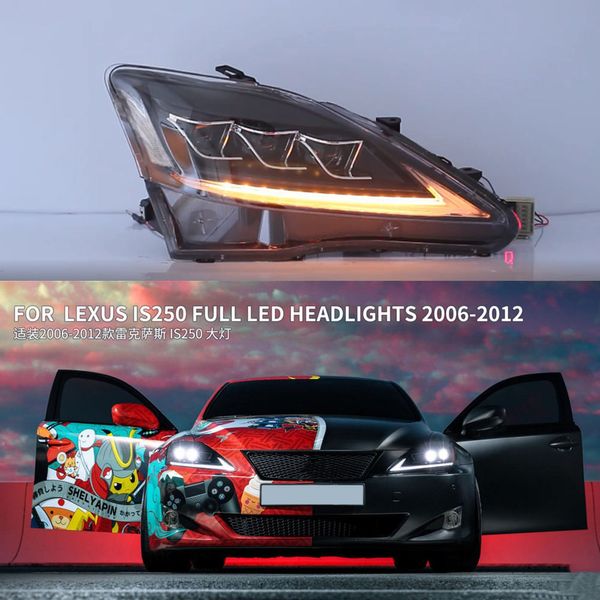 Assemblea di illuminazione del freno del faro principale dell'automobile per LEXUS IS250 2006-2012 lampada frontale trasparente/ambrata abbagliante diurna