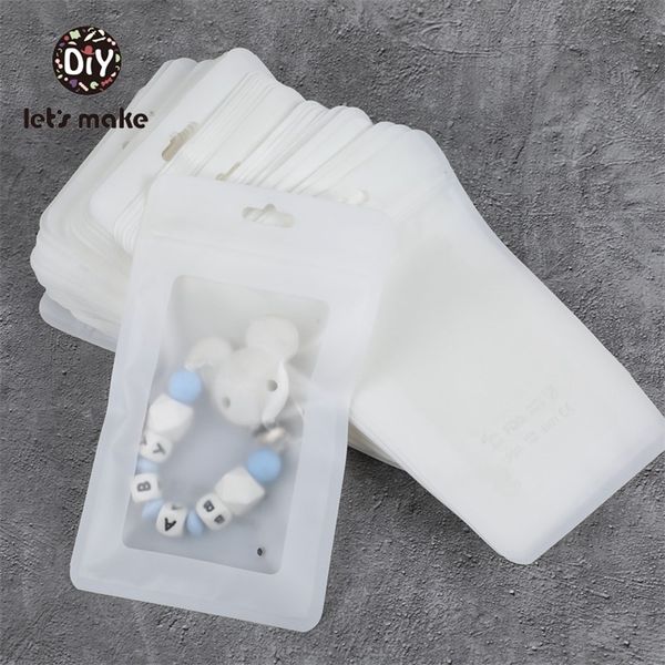 Let's Make Plastic Bags White 100pcs (19.5x11.5cm) Display Bags BPA Free Baby Toys Package Show Punch Pendant Bags Accessories 220507