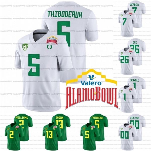 UF CEOA3740 Oregon Ducks Jersey 2021 Alamo Bowl NCAA College Football Custom CJ Verdell Kayvon Thibodeaux Travis Dye Noah Sewell Devon Williams Anthony