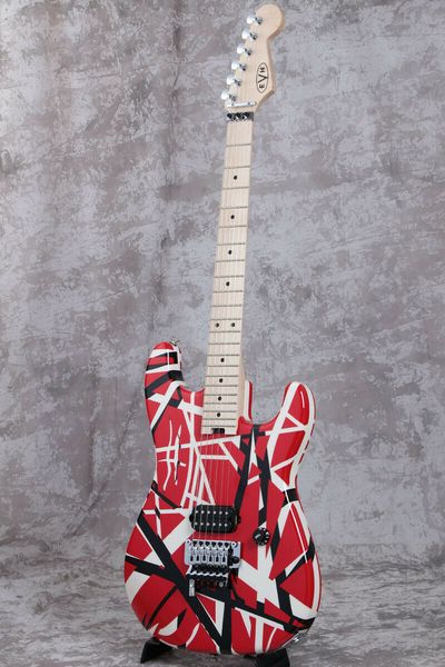 

striped series red with black stripes electric guitar#4