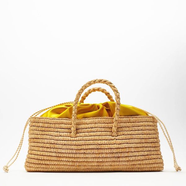 

2022 new straw knitting bucket beach bag handbag fashion