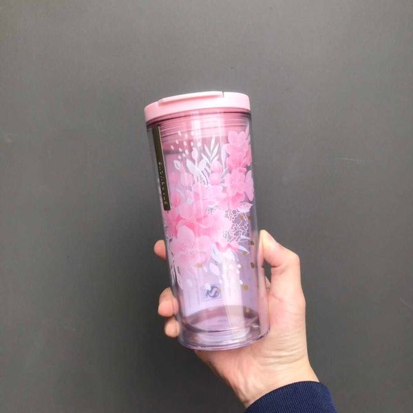 

2020 starbucks cup cherry blossom powder falling plastic accompanying cup water cup 355ml