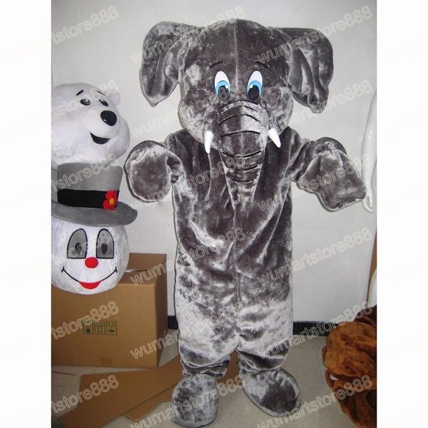 Halloween cinza elefante mascote fantasia de alta qualidade desenho animado tem tema caráter carnaval festival vestido sofisticado adultos tamanho natal