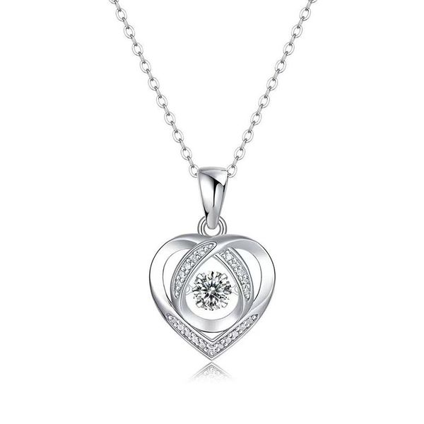 

trendy pendant necklaces 925 sterling silver 0.5ct d color vvs1 moissanite heart necklace for women jewelry diamond test pass gift ne