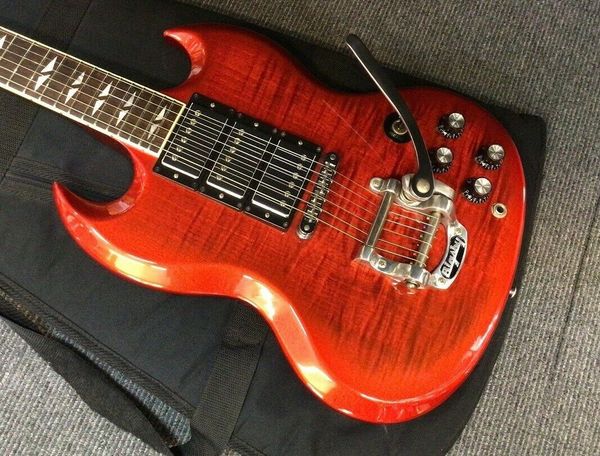 

sg deluxe red fade electric guitar