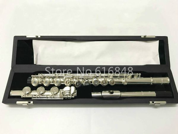 Hot Pearl Flute PF-505 RBE C Tune Flute Hochwertiges 17-Tasten-Open-Loch-Silber überzogenes Markenmusikinstrument Neue Flöte mit Koffer