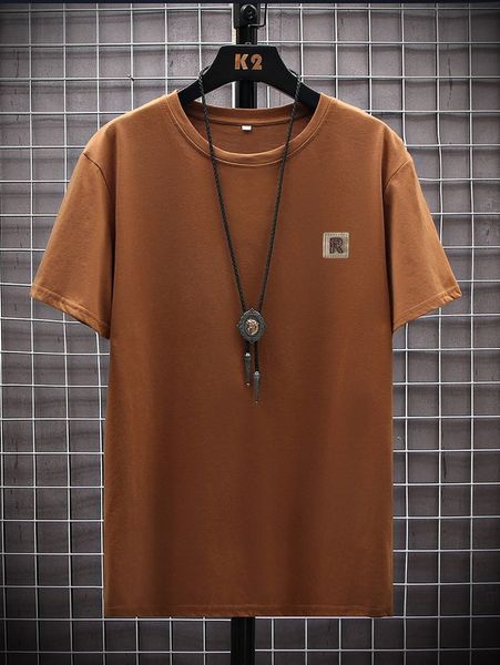

men letter patched tee i8k4#, White;black