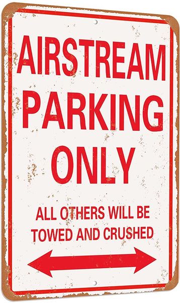 

airstream parking only vintage look funny mental tin sign-8 x 12 inches-aluminum