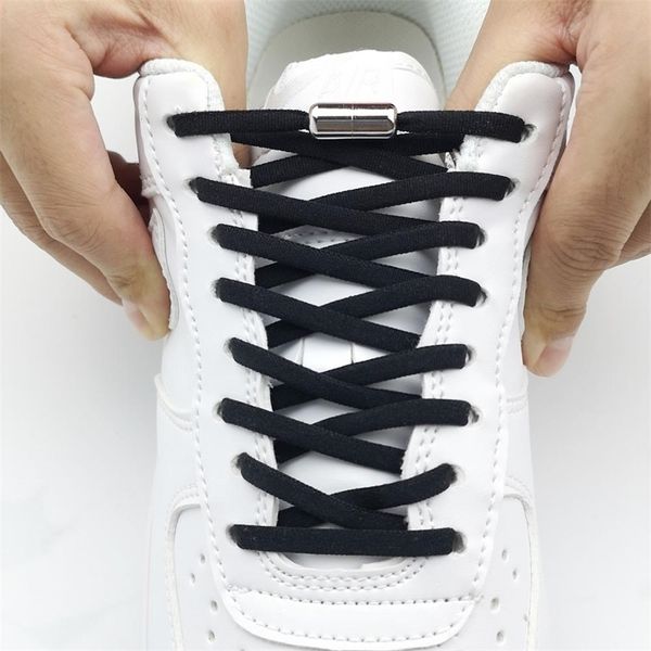 Versione Elastico No Tie Lacci delle scarpe Lacci delle scarpe con chiusura in metallo per bambini Sneakers per adulti Lacci rapidi Semicerchio Shoestrings 220713