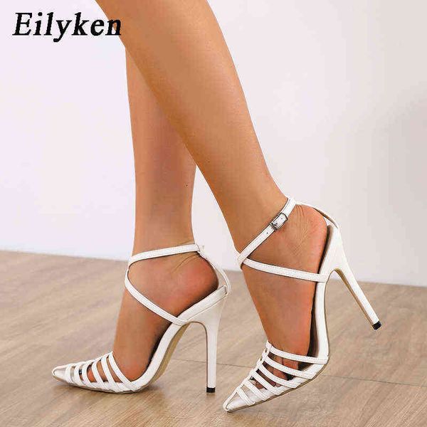 Nxy Sandals Black White Women Sexy High Heel Платье Roman Roman Buctle Party Ladies Lummer Shoes Размер 35-42