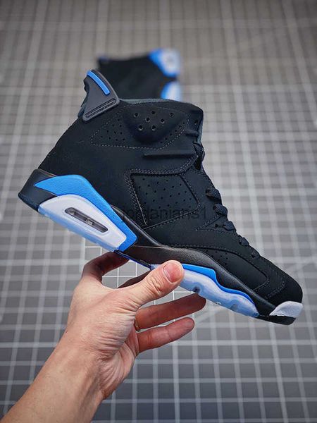 

basketball shoes jumpman 6s black nubuck leather black/university blue trainers d