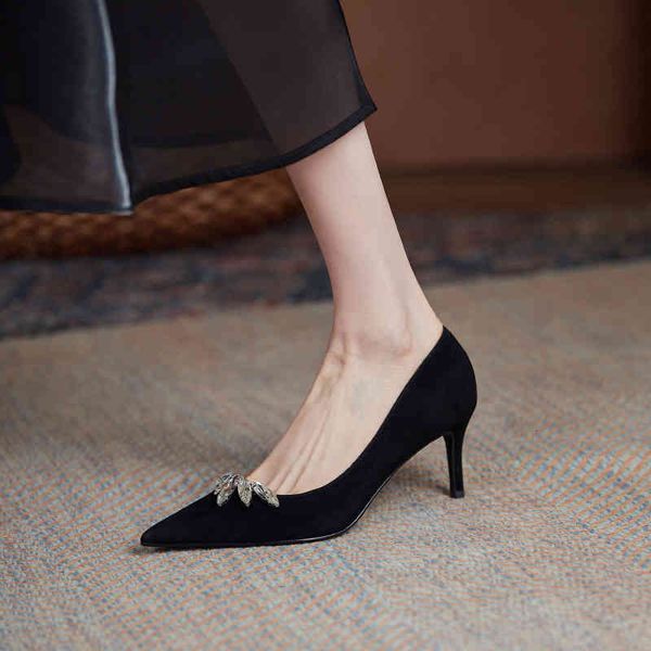 

sandals pointed pearl celebrity style high heels korean version simple temperament french wedding shoes white thin shallow mouth e4qp, Black