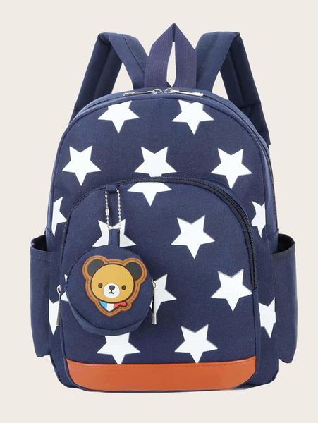 

kids star print nylon backpack she