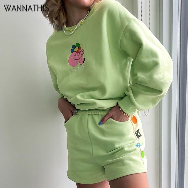 

wannathis cute sweet cartoon embroidered sweatshirts kawaii girl cotton o neck long sleeve loose women pullover autumn 220607, White