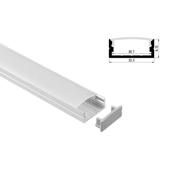 Luz de barra Habitação de grandes vendas U Shape com tampa de difusor 2m/PCS Perfil de LED de alumínio fino para tira de LED 70m/lote