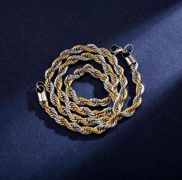 

twist link chain chokers necklaces for men women rapper jewelry gift, Black