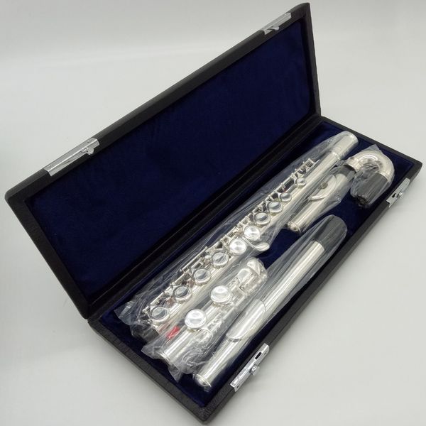 

2022 professional flute 211 silver plated flute instrument intermediate student curved headjoint flutes c leg 16 holes closed e key