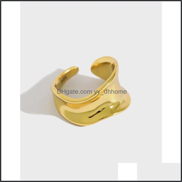 Band Ringe Schmuck 100% authentische 925 Sterling Silber Offener Ring für Frauen Korea Ins Irregar Einstellbare Finger Fein YMR1032 Drop Lieferung 2021